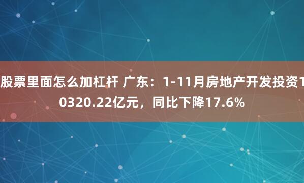 股票里面怎么加杠杆 广东：1-11月房地产开发投资10320.22亿元，同比下降17.6%