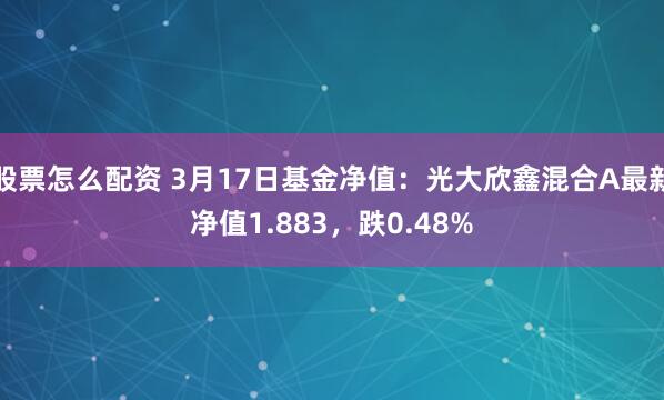 股票怎么配资 3月17日基金净值：光大欣鑫混合A最新净值1.883，跌0.48%